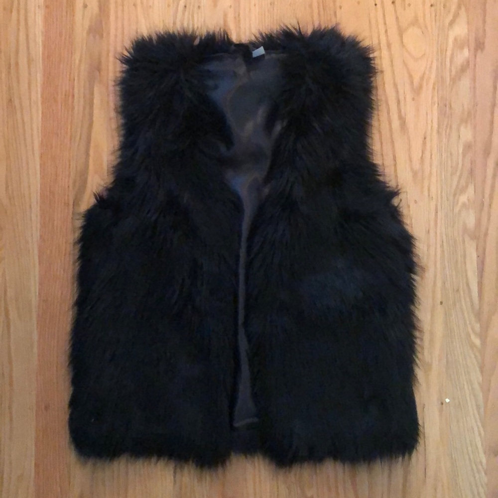 Black fur vest